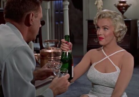 Marilyn Monroe Drinking Champagne